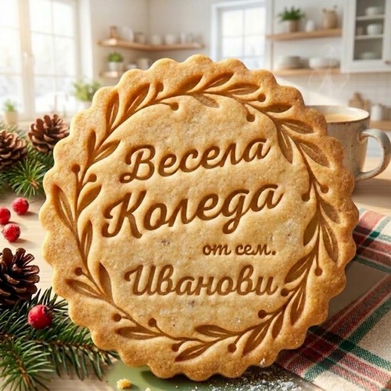 Персонализиран Коледен печат за бисквитки с име
