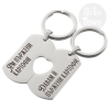 2 Keychains  Heart  - I Eat Fries / I Give Her Fries