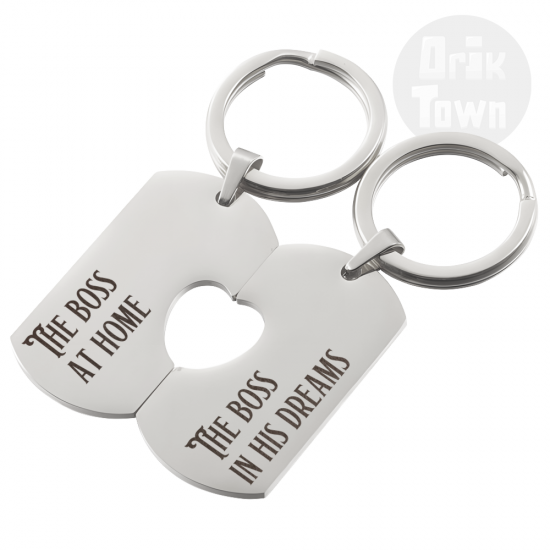 2 Keychains  Heart  - The Boss at Home / The Boss in Their Illusions