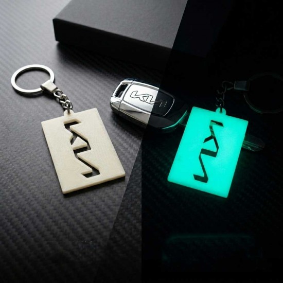 Glow in the Dark Fluorescent Keychain KIA