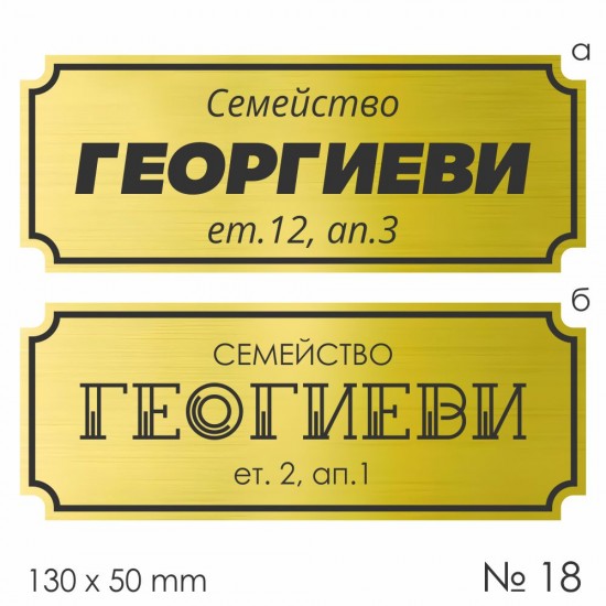 Семейна табелка за входна врата – №18