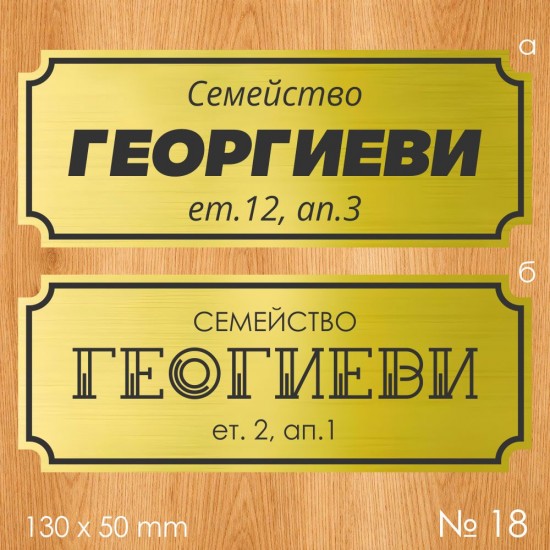 Семейна табелка за входна врата – №18