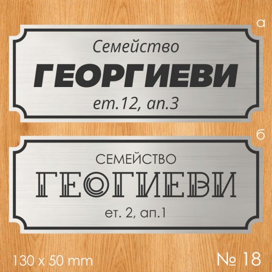 Семейна табелка за входна врата – №18